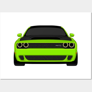 DODGE DEMON FRONT LIME Posters and Art